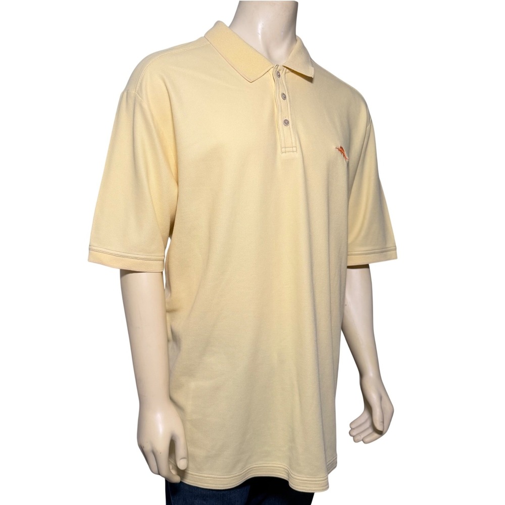 Tommy Bahama Polo Shirt Mens 3XL Yellow Excellent Supima Cotton Marlin Logo - Picture 2 of 12